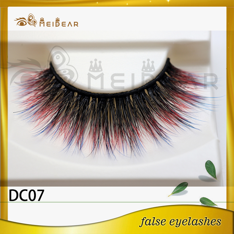 Newly fashion colorful faux mink eye lashes in custom logo package